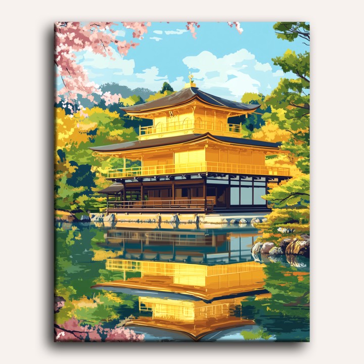 Kinkaku-Ji Temple in Kyoto | Paint by Number