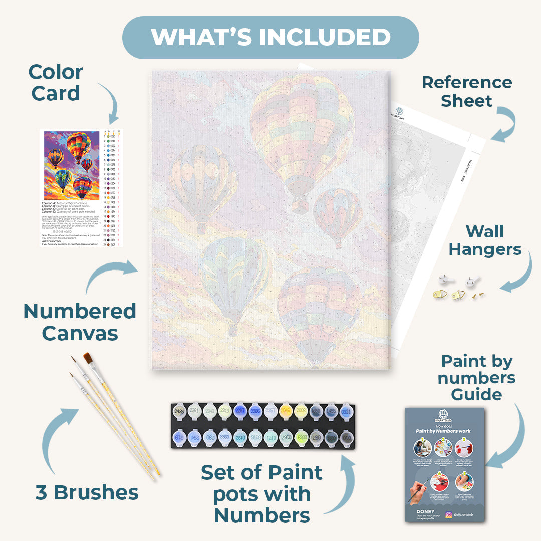 Colorful Air Balloons | Paint by Number