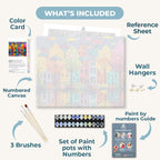 Colorful Buildings & Umbrellas | Paint by Number