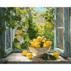 Lemon Bowl at the Window | Paint by Number