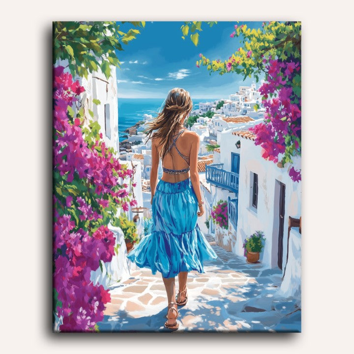 A Walk in Santorini | Paint by Number