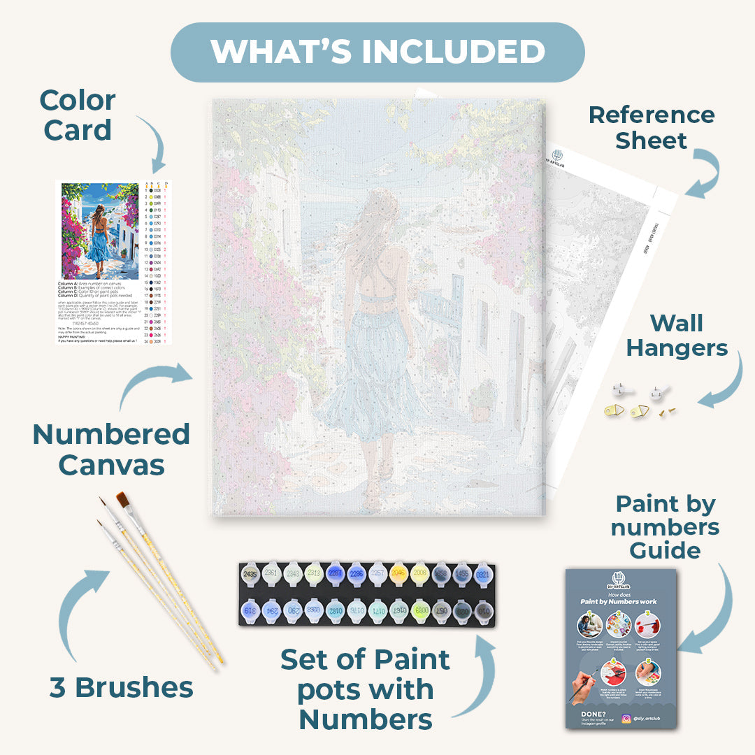 A Walk in Santorini | Paint by Number