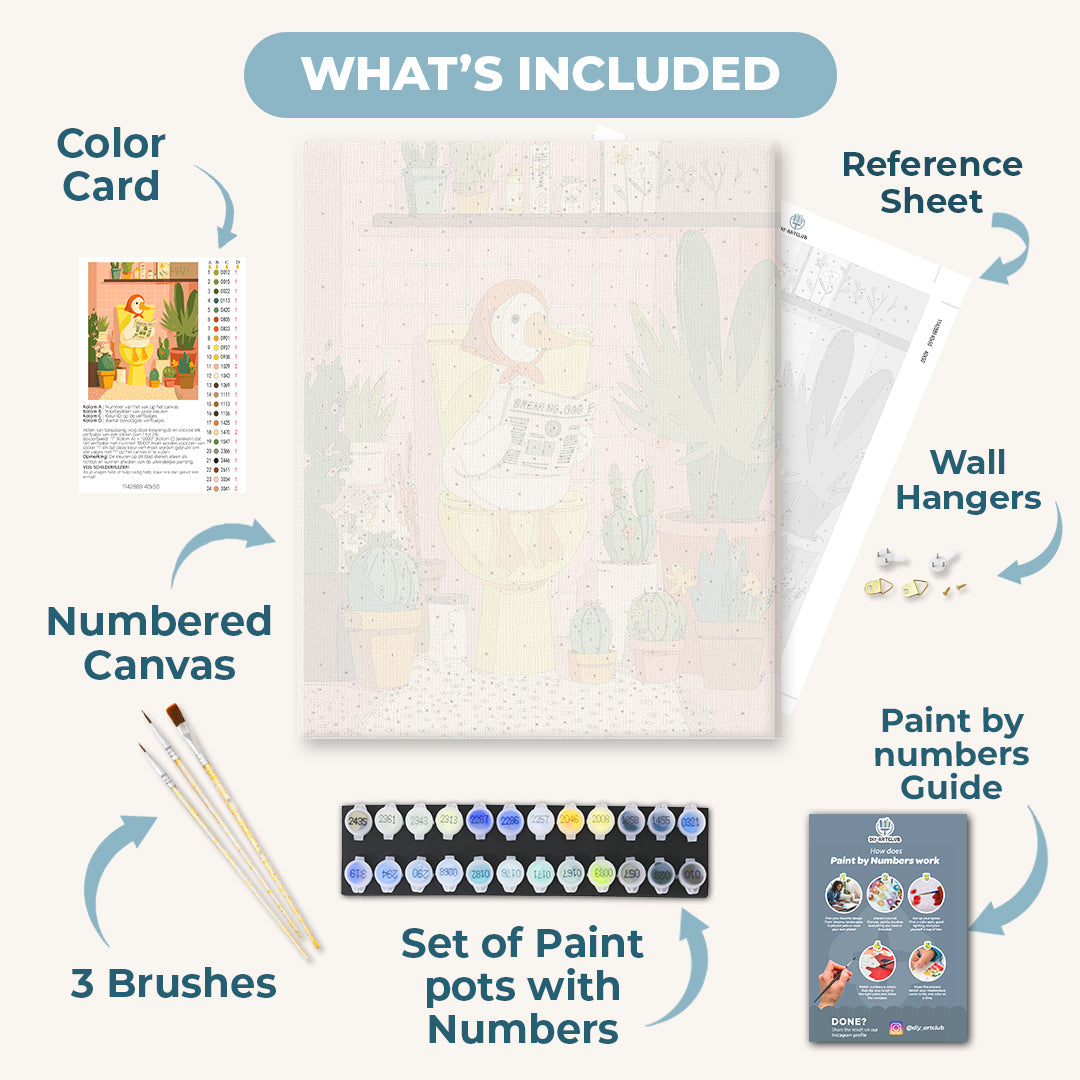 The White Goose on the Toilet | Paint by Number