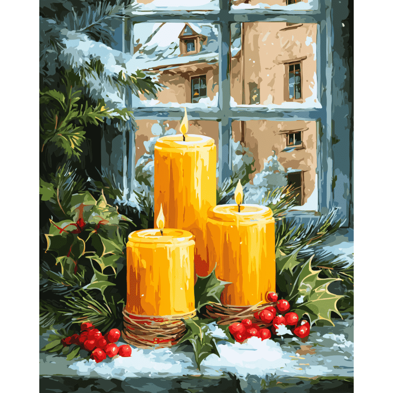 Christmas Candles | Paint by Number
