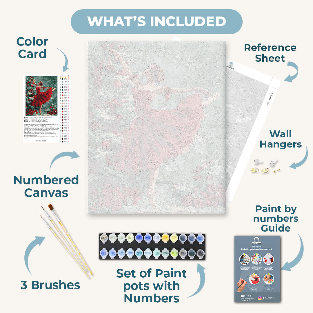 Ballerina in Red | Paint by Number