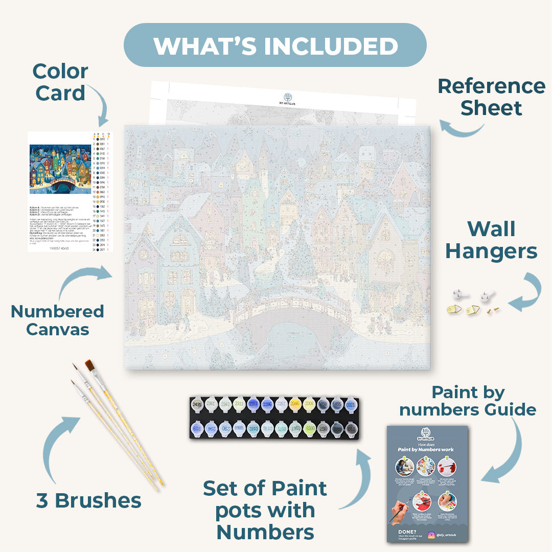 Festive Village | Paint by Number