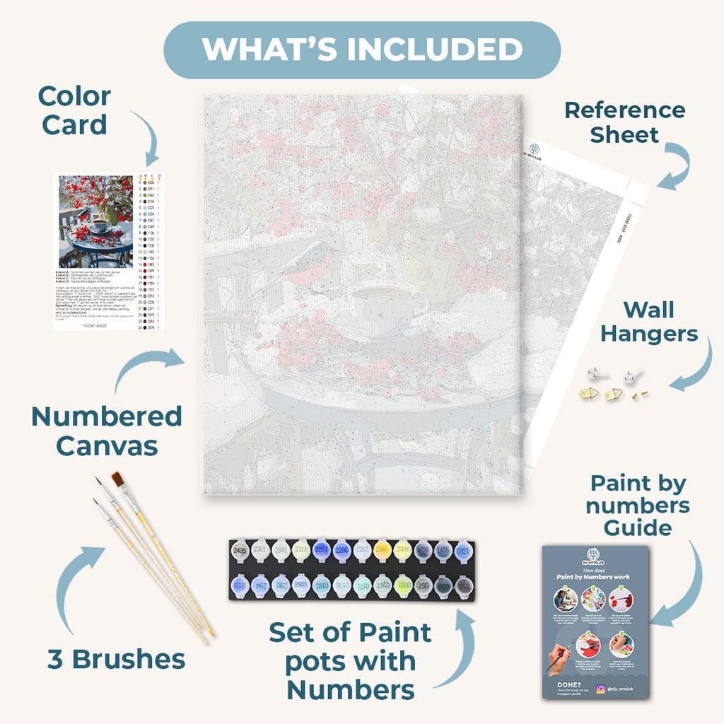 A snowy terrace | Paint by Number