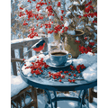 A snowy terrace | Paint by Number