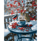 A snowy terrace | Paint by Number