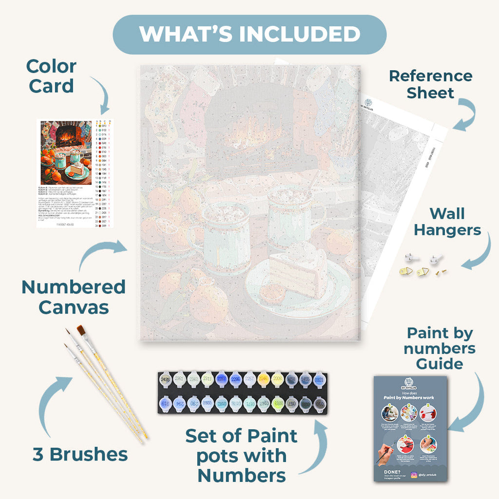 Cozy Christmas Fireplace | Paint by Number