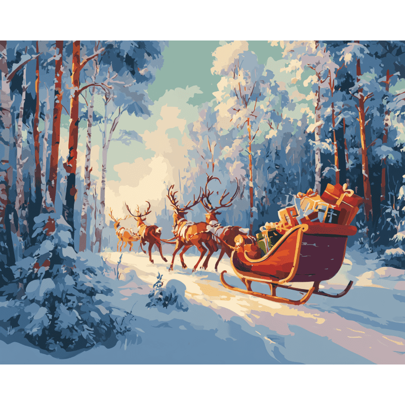 Sleigh with Presents | Paint by Number