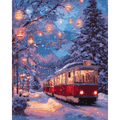 Snowy Tram | Paint by Number
