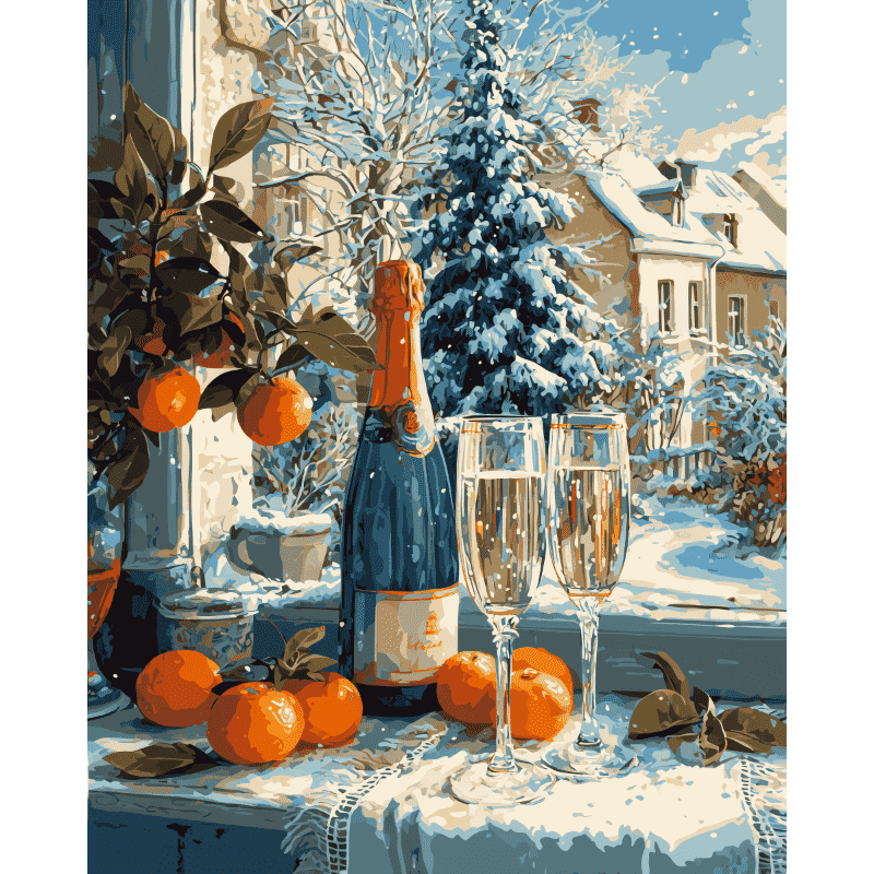 Christmas Champagne | Paint by Number