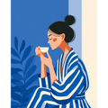 Woman in Blue | Paint by Number