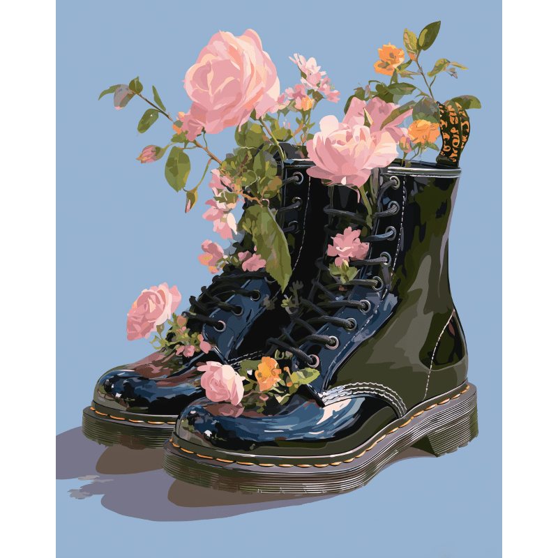 Wildflowers in Boots | Paint by Number