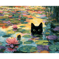 A Water lilies cat | Paint by Number
