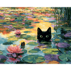 A Water lilies cat | Paint by Number