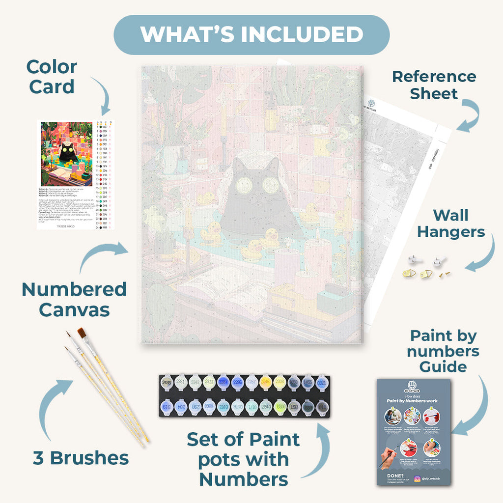 Relaxing Black Cat | Paint by Number