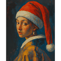 Festive girl with pearl earring | Paint by Number