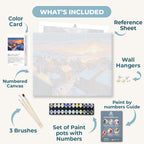 Golden winter village | Paint by Number