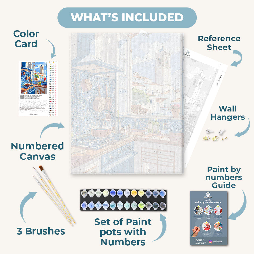 Blue kitchen | Paint by Number