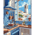 Blue kitchen | Paint by Number