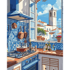 Blue kitchen | Paint by Number