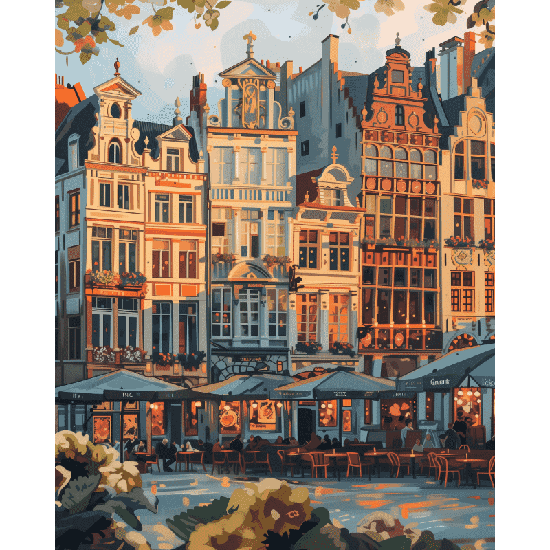 Sunset in Brussel | Paint by Number