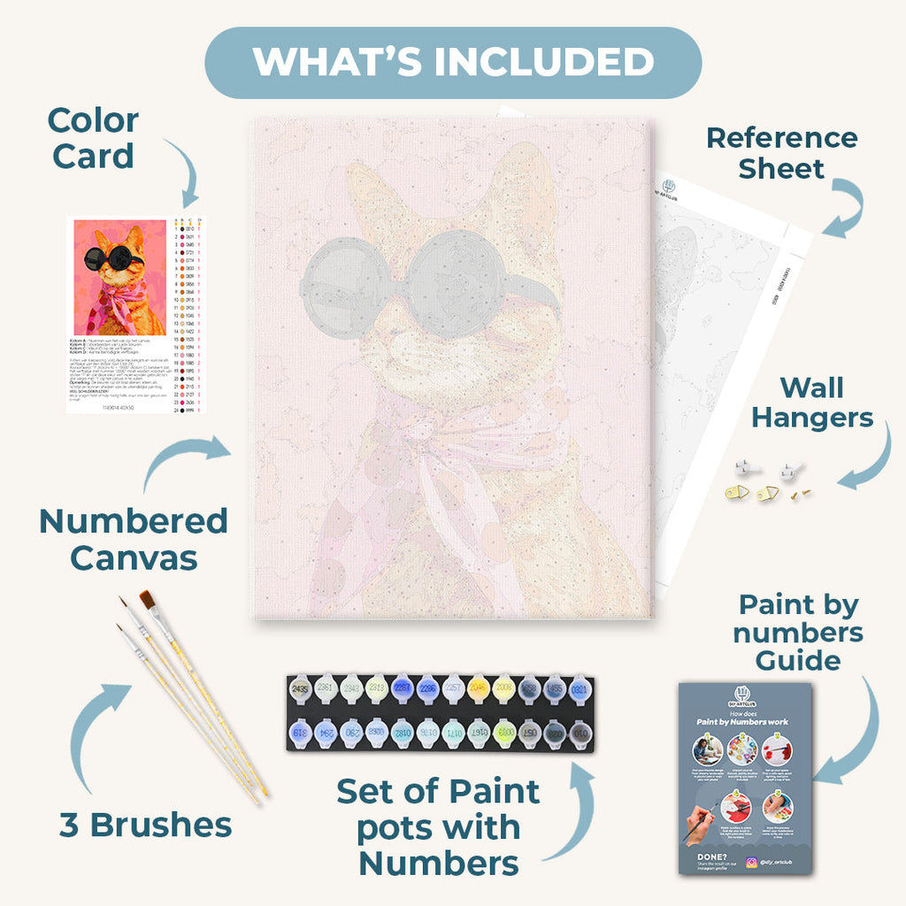 Stylish ginger cat | Paint by Number