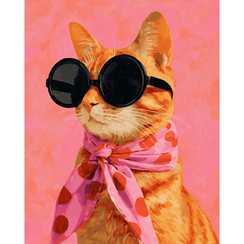 Stylish ginger cat | Paint by Number