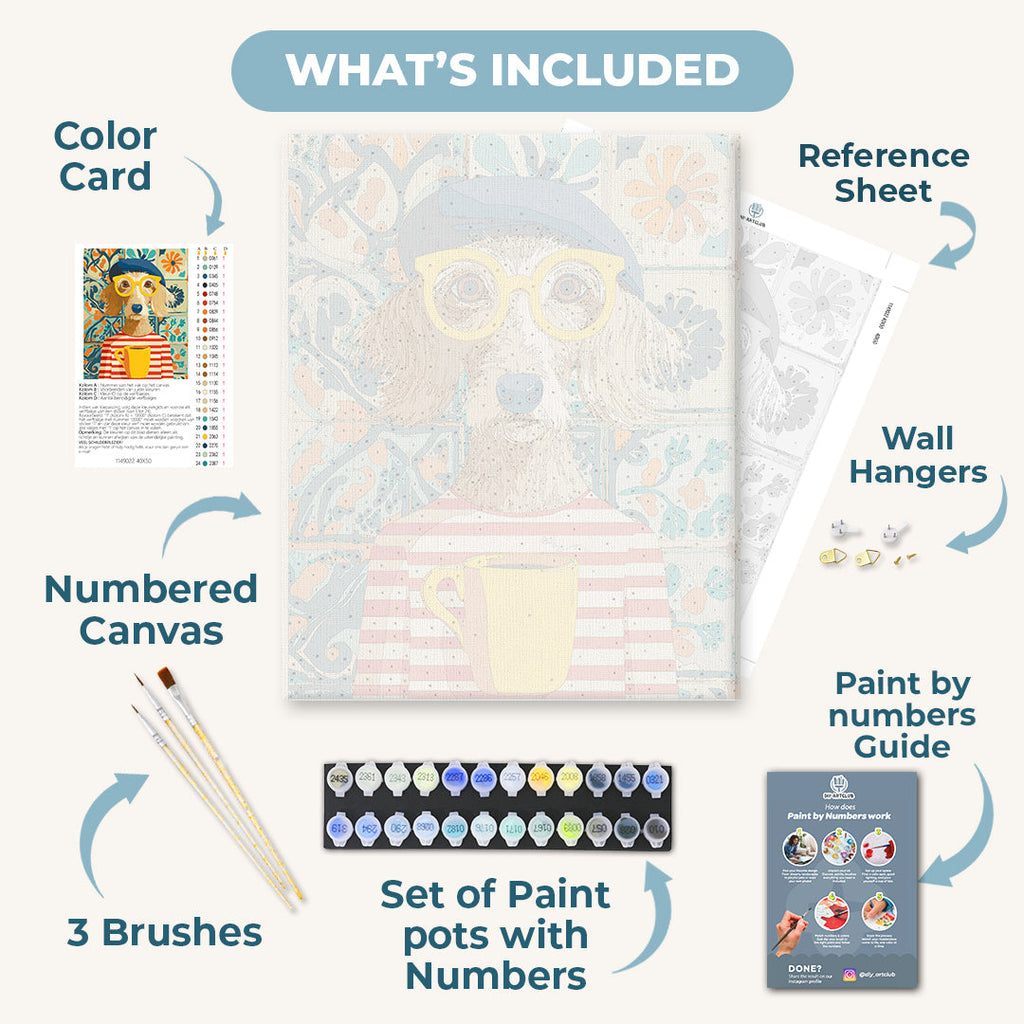 French style dog | Paint by Number