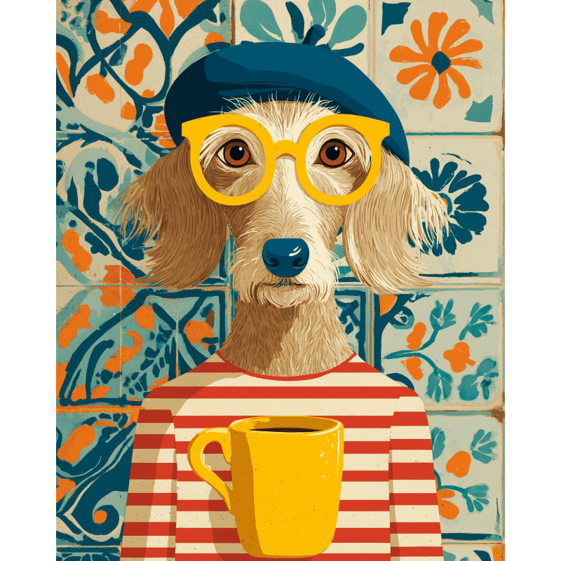 French style dog | Paint by Number