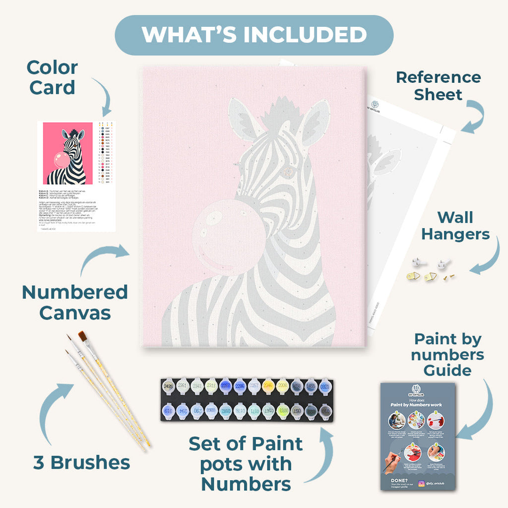 Chewing gum Zebra | Paint by Number