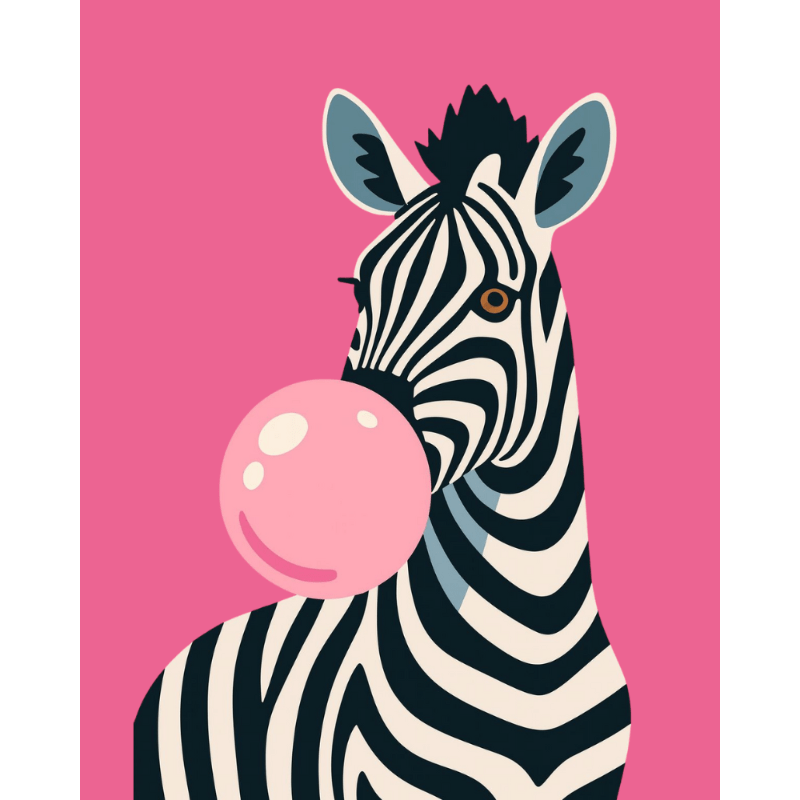 Chewing gum Zebra | Paint by Number