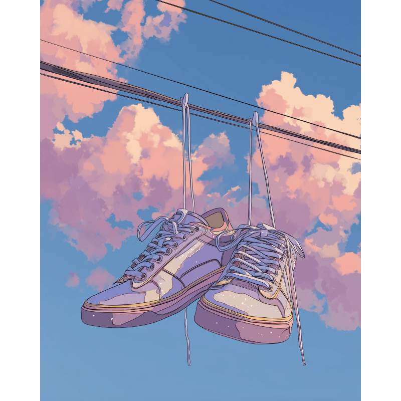 Hanging sneakers | Paint by Number