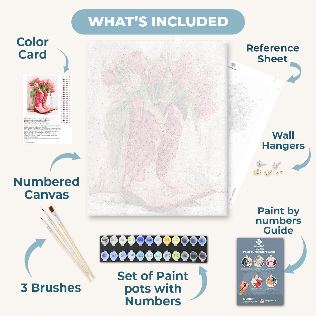 A tulip cowgirl boots | Paint by Number