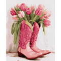A tulip cowgirl boots | Paint by Number