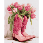 A tulip cowgirl boots | Paint by Number
