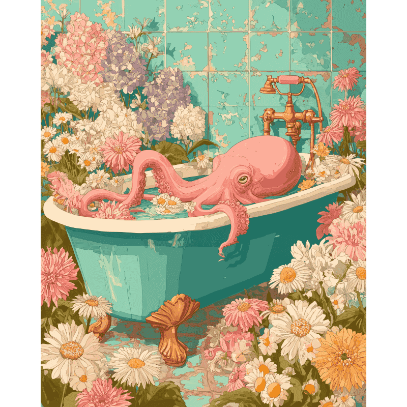 Floral Octopus | Paint by Number