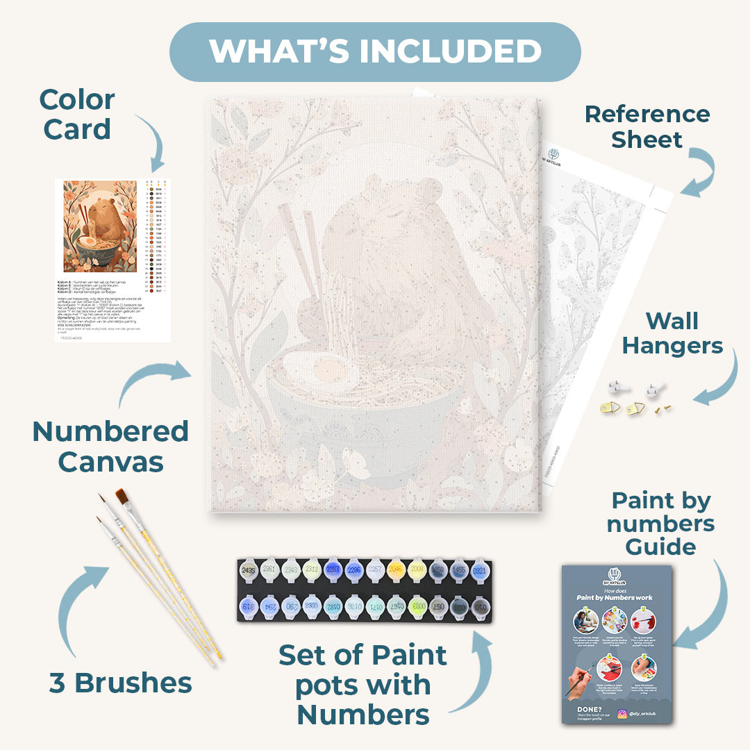 Capybara`s noodles | Paint by Number