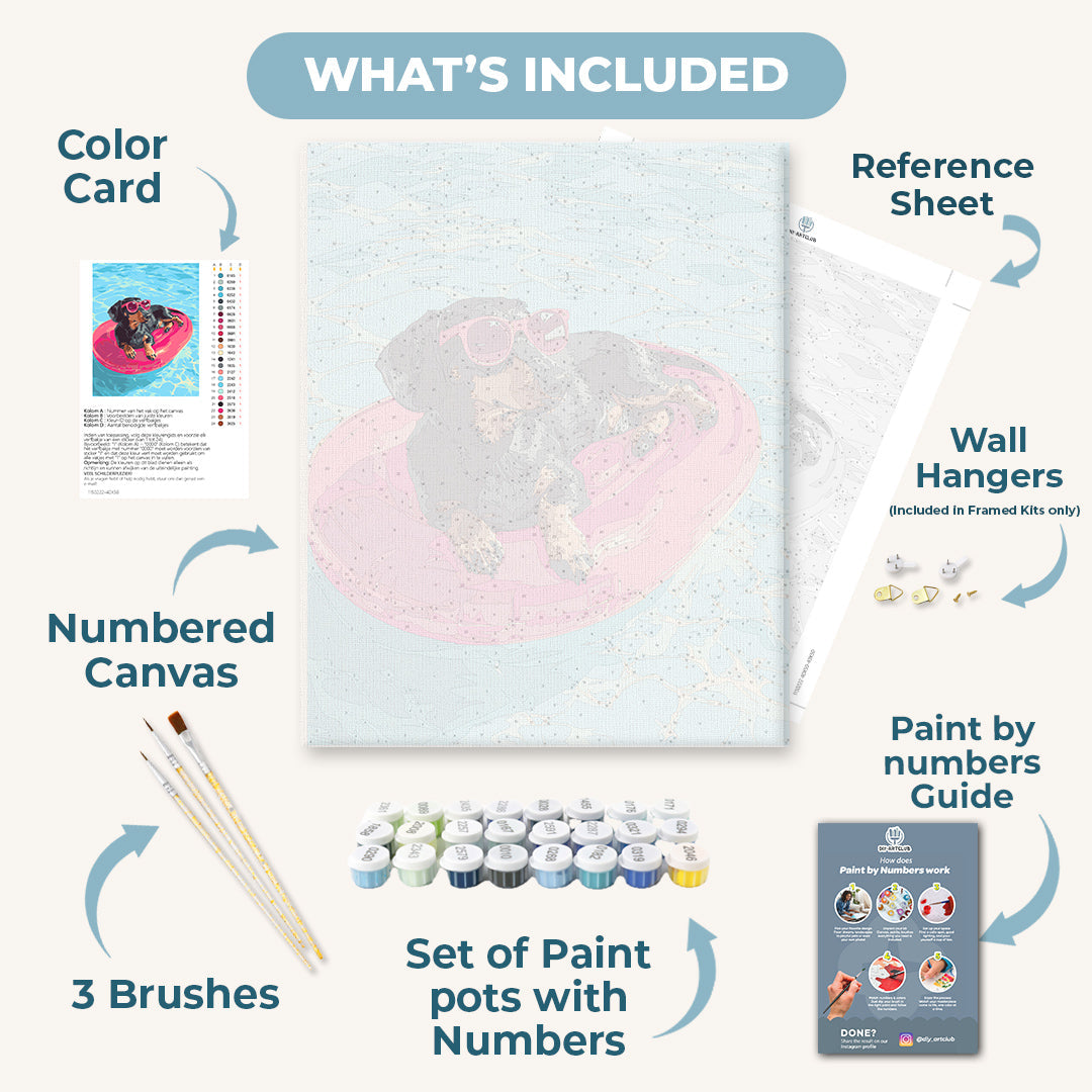 Hotdog in pink | Paint by Number