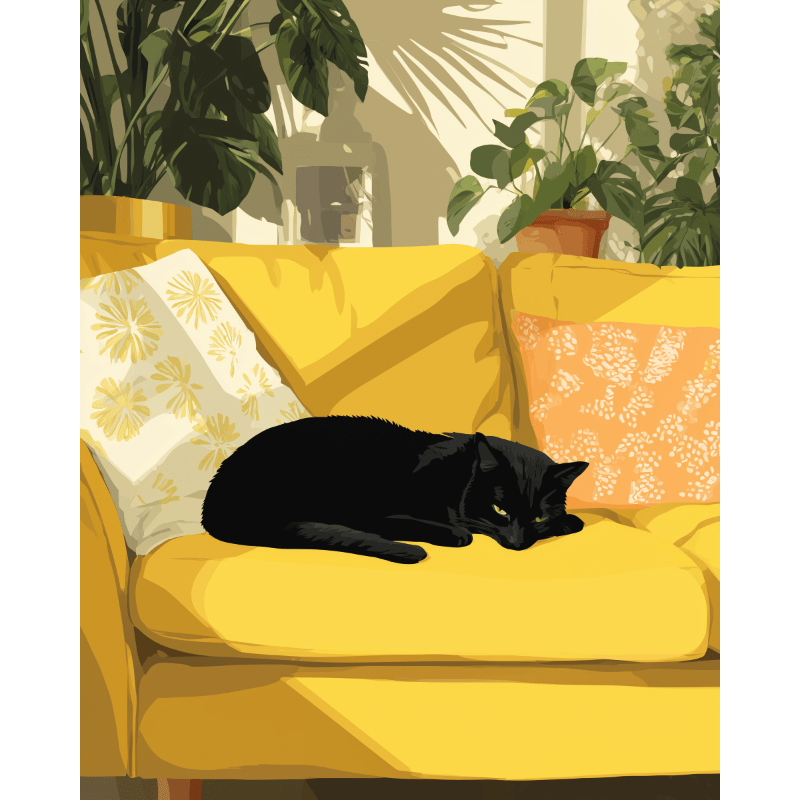 Yellow couch | Paint by Number