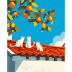 Trio on the roof | Paint by Number