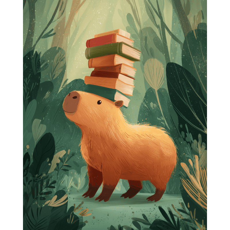 The Bookish Capybara | Paint by Number