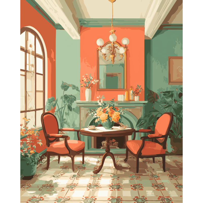 Room in orange | Paint by Number