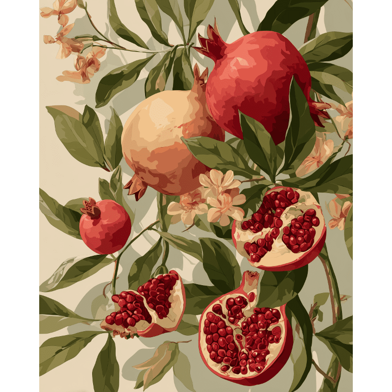 Blooming pomegranates | Paint by Number