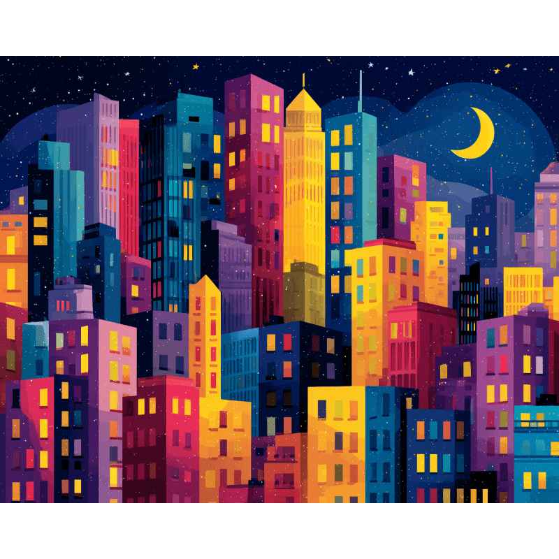Urban glow | Paint by Number