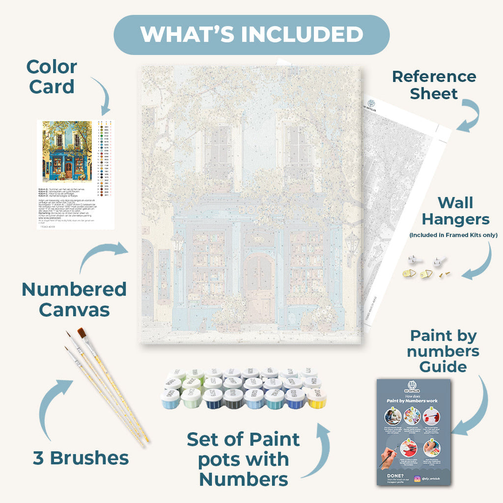 The Blue Bookshop | Paint by Number