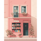 The Pink Bookshop | Paint by Number