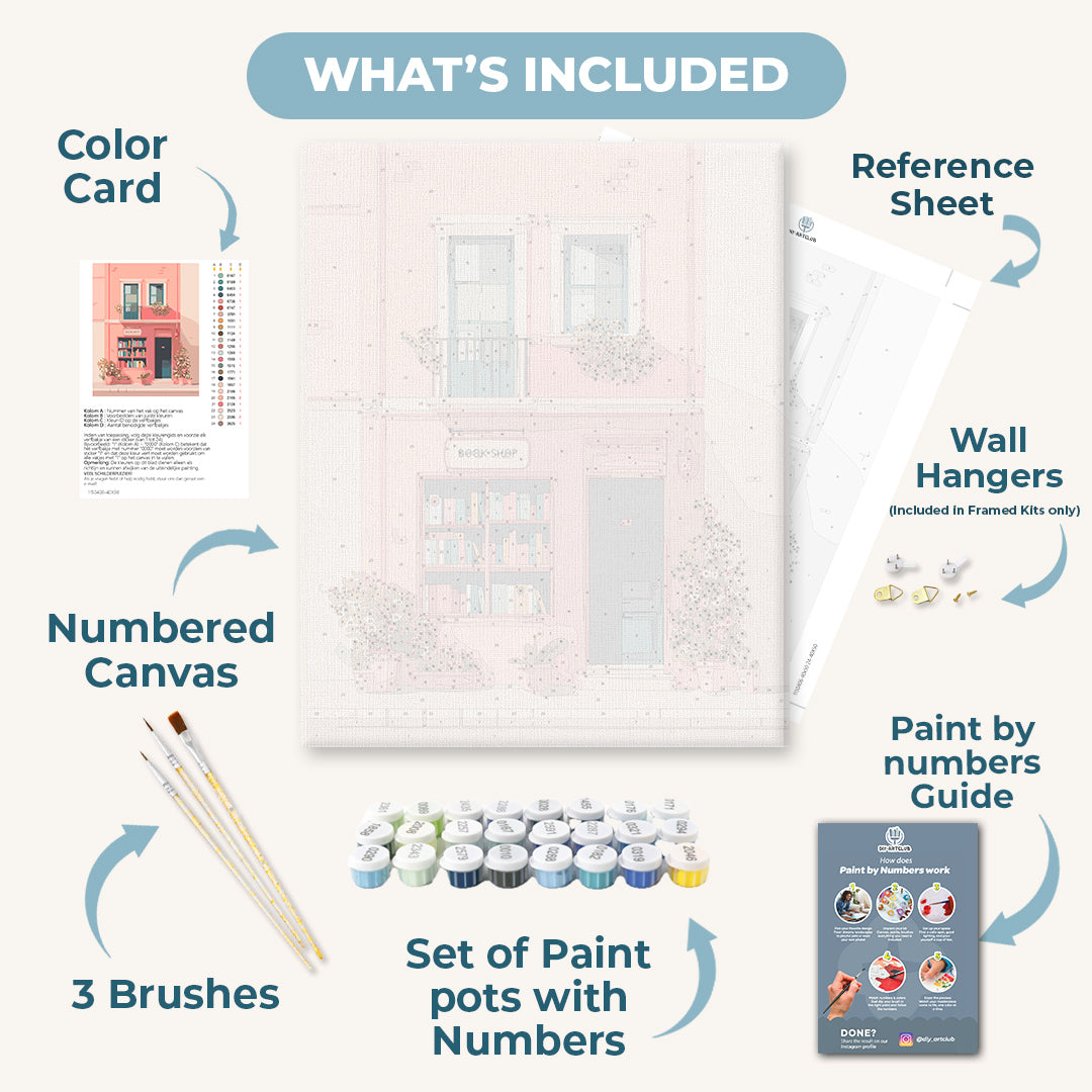 The Pink Bookshop | Paint by Number